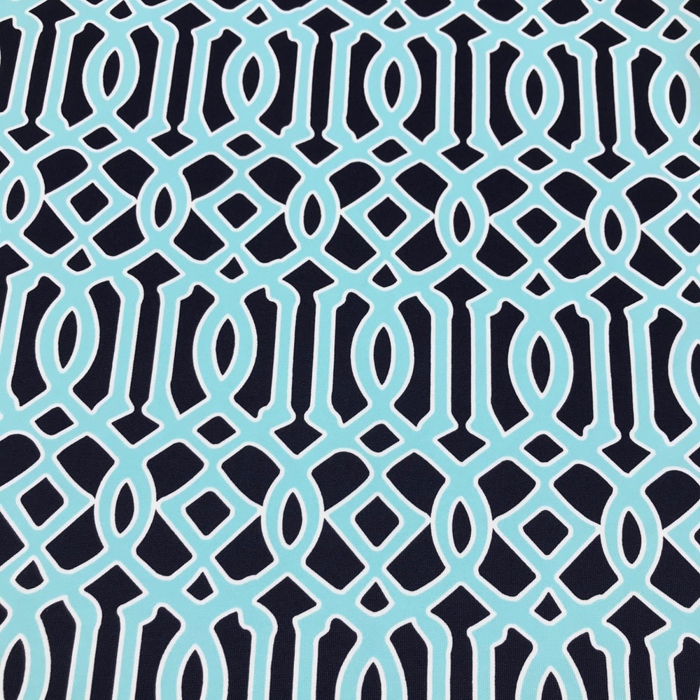 Lulu B Dress Womens Size L Blue Printed V-Neck Geometric Shift Stretch Beach - Picture 3 of 10